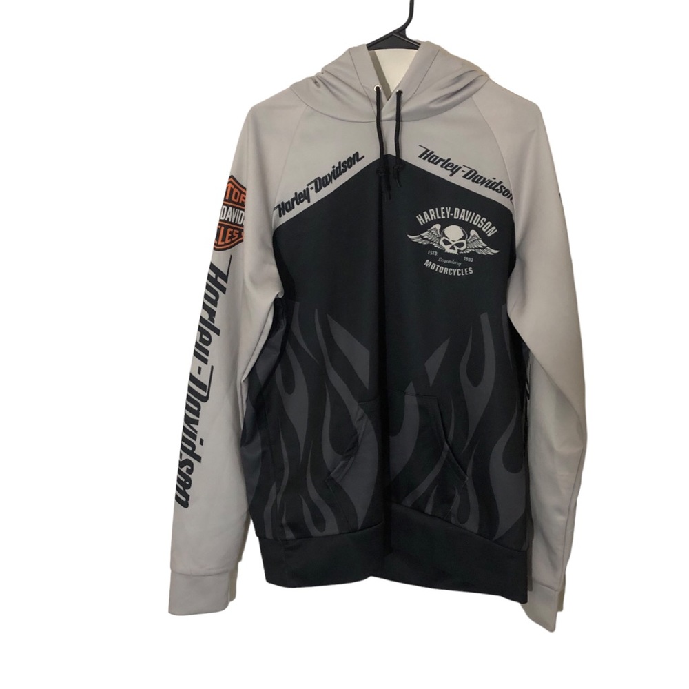 Harley-Davidson hoodie black and grey skull men’s L